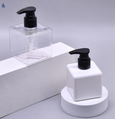 China 250ml Recyclable Convenient Portable Luxury Packaging Transparent Pet Detergent Facial Lotion Pump Bottle for sale