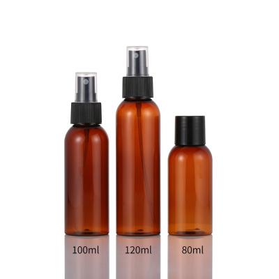 China Recyclable Hot Sale Custom Cosmetic Packaging Label Mist Empty PET Clear Amber Clear Plastic Spray Bottle for sale