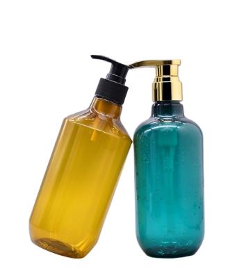 China 500ml Plastic Round Empty Cosmetic Conditioner Body Lotion Bottle PET Shampoo PUMP Bottle for sale