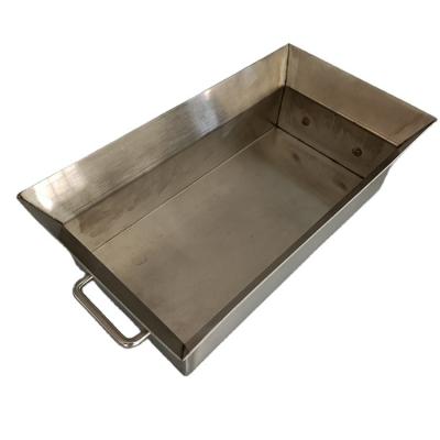 China Square household sheet metal fabrication 304/316 stainless steel food display barbecue dish tray with metal handle for sale