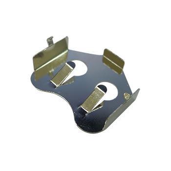 China 025MM PHOSPHORUS BRONZE BATTERY CLIPS (#C5191) CR2450 DIP TYPE Battery Contact PCB Mount Phosphor Bronze Nickel Plated for sale