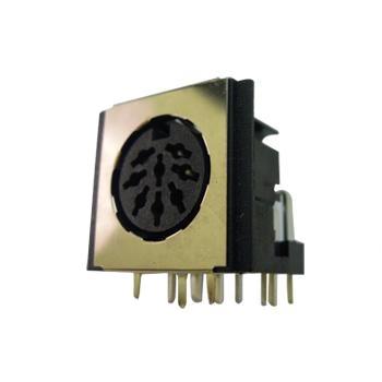 China PBT4815 8 Pin Pitch 5mm Din Jack Connectors With Shield PCB Type Electrical Socket for sale