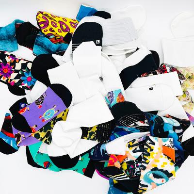 China Sporty Free Samples To Test White Sublimation Printing 100% Polyester Blank Socks for sale