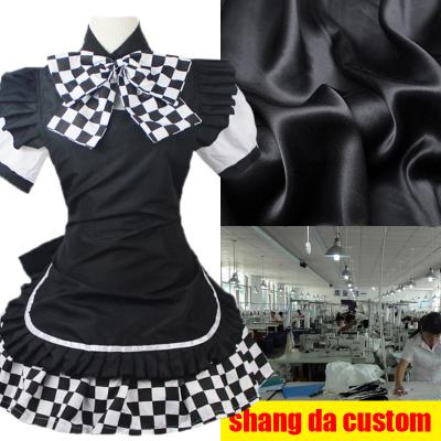 China Black and White Polyester Grid Sneak It Naiako The 1st Generation Anime Costume Maid Equipment Maid Gear Naiako The 1st Cos Cosplay Costume for sale