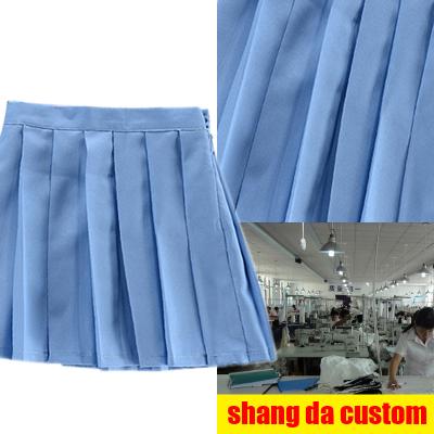 China Elegant Women Breathable Clothing High Waist Pleated Trim Chiffon JK Summer Short Skirt College Casual Lightweight Uniform Style for sale