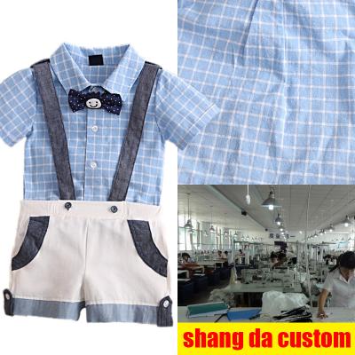 China Baby set 2022 new children's clothing boys and girls summer plaid suit brother and sister casual clothing set for sale