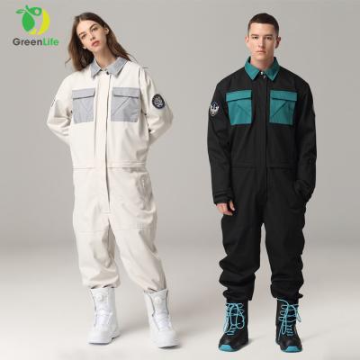 China 2021 Breathable Fashion Men Women Customized One Piece Ski Suits Waterproof 10000mm Ski Wear Jumpsuits for sale