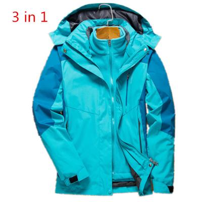 China Anti-UV Outdoor Wear Thick Men And Women Waterproof Ski Jacket 3 In 1 Skiing Snow Jacket for sale