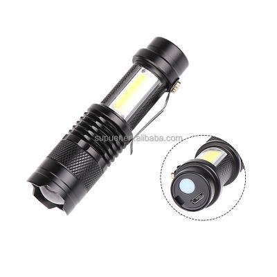 China 10W Mini LED Waterproof Flashlight USB Charging Outdoor Rechargeable Tactical Led Torch Flashlight for sale