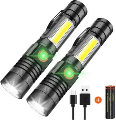 China Picnic BBQ Emergency Flashlight Rechargeable Led Mining Flashlights With COB Sidelight for sale