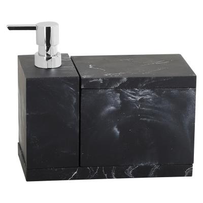 China Print 4N1 Sustainable Marble Bath On A Tray Incldue Soap Dispenser Soap DishTumbler Toothbrush Holder All In 1 for sale