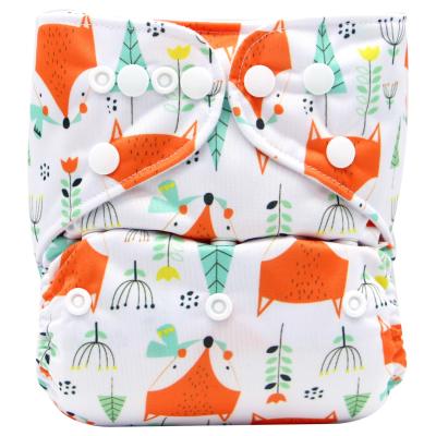 China Asenappy High Quality Reusable Diaper Printed Suede Cloth Quick Dry Diaper With Microfiber Insert for sale