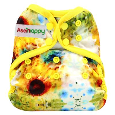 China Asenappy Loose Washable Diaper Pocket Cloth Printed Adjustable Diapers Covers for sale