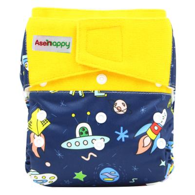 China Asenappy Printed All In One Cloth Band Reusable Magic Diaper Hook And Loop Cloth Waterproof Diaper for sale