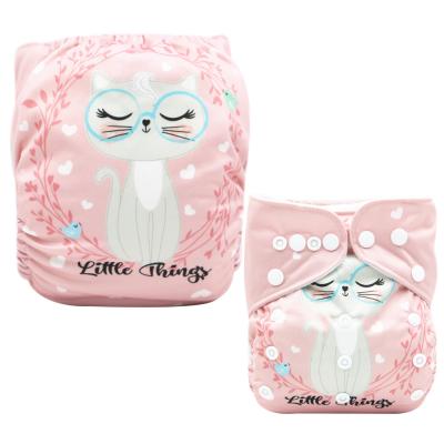 China Asenappy Position Printing Printed Reusable Bamboo Cloth Diaper for sale