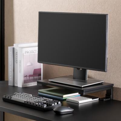 China Particle Board STB-173-01 Universal Flexible Monitor Riser Desk Mount Monitor Holder Desk Organizer Shelf for sale