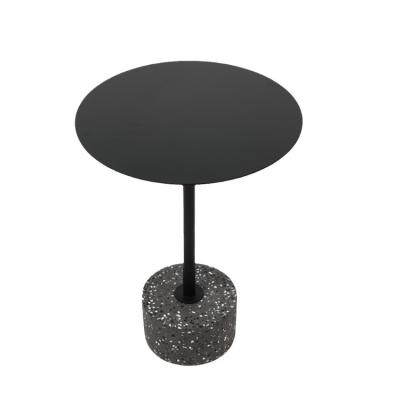 China Round Terrazzo Coffee Side Table Modern Round Living Room Terrazzo Side Table Metal Terrazzo Iron Side Table for sale