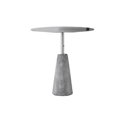 China Nordic Modern Concrete Side Table Modern Cement Living Room Round Iron Side Table for sale