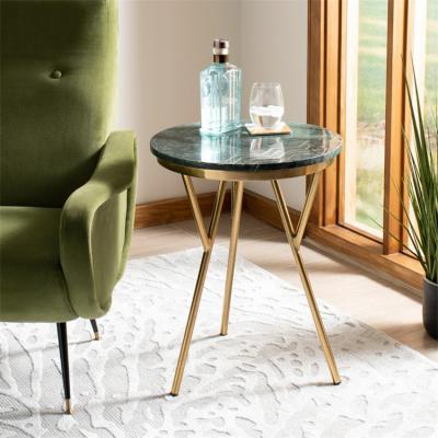 China Modern Nordic luxury creative design living room green natural stone marble sofa around marble side table for sale