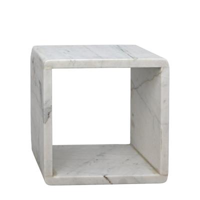 China Nordic Modern Natural Marble Living Room Sofa Square Marble Side Table for sale