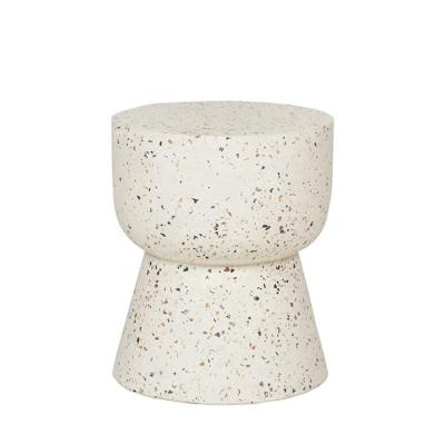 China Modern Minimalist Round Cafe Storage Living Room Mosaic Floor Terrazzo Side Table for sale