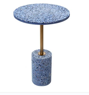 China Nordic Chinese Modern Luxury Modern Sofa Top Round Cafe Living Room Terrazzo Floor Selling Supplier Side Table for sale