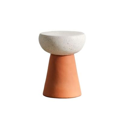 China Nordic modern creative round terrazzo coffee shop living room terrazzo design side table for sale