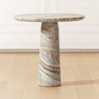 China Modern Nordic New Style Italian Dining Tables Round Natural Stone Marble Dining Table for sale