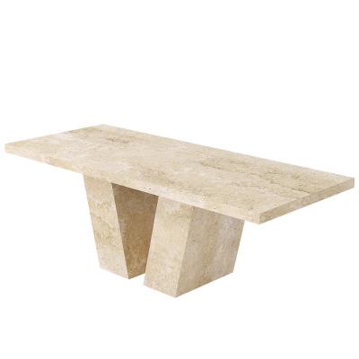 China Modern Restaurant Furniture Simplicity Dining Table Travertine Marble Dining Table for sale