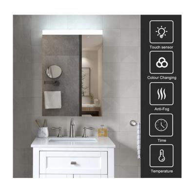 China Illuminated Frame Shower Bath Mirror Cabinet Furniture Mirror Storage Led Illuminated Bathroom Vanity Cabinets for sale