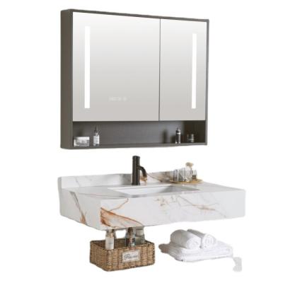 China Modern European hot wall can be customized rock plate mirror cabinet bathroom cabinet combination for hotel for sale