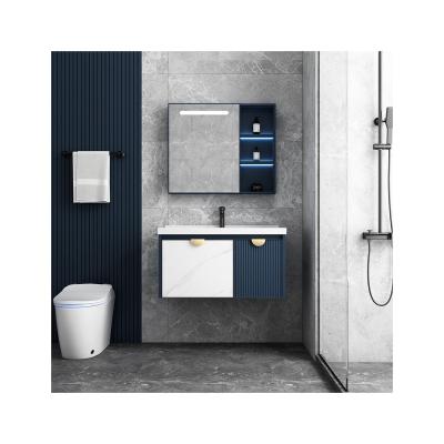 China Environmental Friendly Factory Hot Sales European Style Modern White Aluminum Bathroom Cabinet For Hotel Home for sale