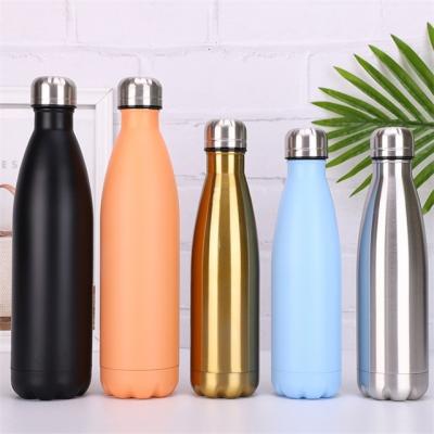 China PORTABLE Cola Shaped Leak Proof Food Grade Stainless Steel Double Walled 18/8 Vacuum Insulated Water Bottles for sale