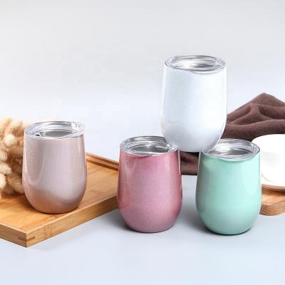 China Business Wholesale Metal Reusable Vacuum Insulated Tumbler 12 Ounce Glass Coffee Mug Wine Cups Wine Cups for sale