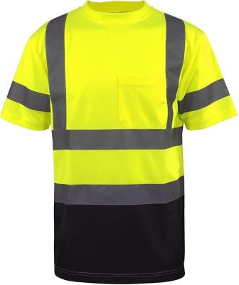 China Security Guard High Visibility Construction High Visibility Shirt T-Shirt Safety Reflective Green for sale