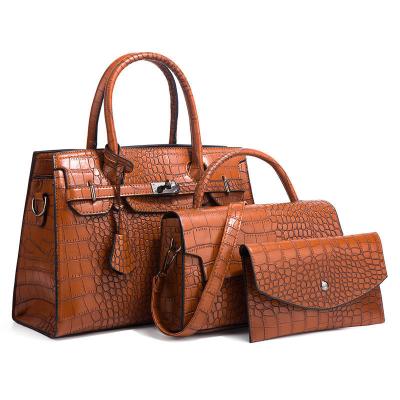 China Crocodile pattern ex-factory large capacity fashion trend fashion price span mother bag diagonal handbags for girls for sale