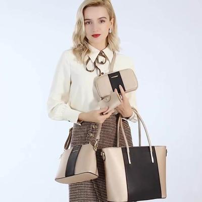 China Fashion Promotion Fashion Large Capacity Span Mother Diagonal Bag 4 Pieces Set Handbags Ladies for sale