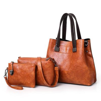 China Fashion New Style Fashion Single Shoulder Handbag Mother Bag Three Piece Set Purses And Handbags Luxury Women Single Square Pack PU for sale