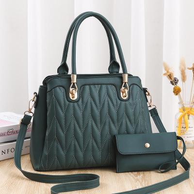 China 2021 new arrival fashion bags 2023 new arrival fashion women ladies handbag pu leather square purse bags set unique cheap leather bag package for sale