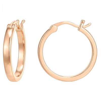 China FASHIONABLE Women 925 Sterling Silver Luxury Light Gold Plated Simple Style Hoop Earrings For Women for sale