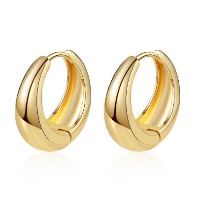 China Trendy Bridal Circle Fashion Luxury Light Weight Small 14k Gold Plated Simple Style Hoop Earrings For Women Men Girls for sale