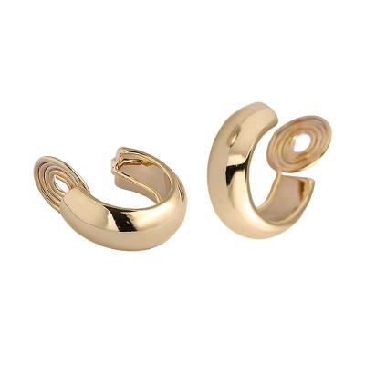 China TRENDY Quality Gold Plated Non Pierced Cuff Clip On Assorted Piercing Stud Clip Round Hoops Trendy Earrings For Women for sale