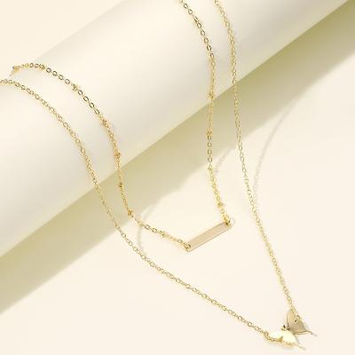 China New Trendy Trendy Necklaces For Women Sublimation Layered Necklace Wholesale Fashion Gold Filled Chains Women for sale