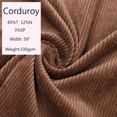 China Stain Repellent Polyester Corduroy Elastic Polyamide Spandex Blended Material Fire Retardant Fabric For Sofa Pantsuit for sale