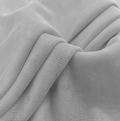 China Stretch finished polyester spandex base net stretch mesh lining fabric for underwear dress for sale