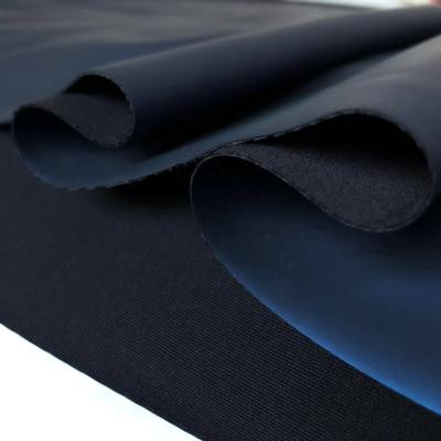 China Soft Faux Elastic Top Stretch Polyester Spandex Elastane Leather Stretch Backing PU Fabric For Lady Gaiters Coveralls for sale