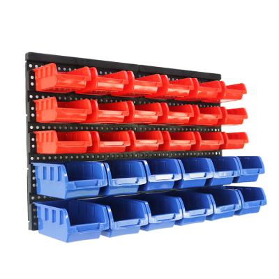 China Plastic Wall Mounted Storage Bin Holder Tool Parts Garage Unit Shelving Organizer Box for sale