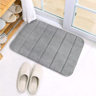 China Durable Custom Anti-Slip Waterproof Bathroom Microfiber Floor Mat Shaggy Non Slip Bath Floor Mat for sale