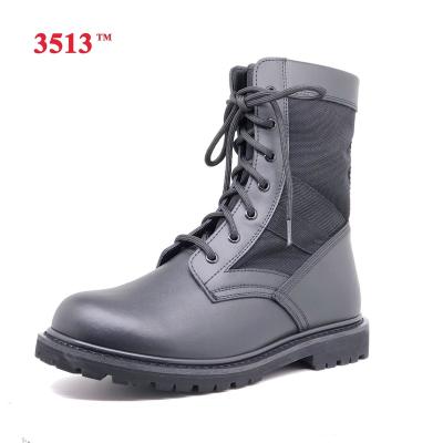 China Anti-smell military boots black goodyear combat boots leather men for sale