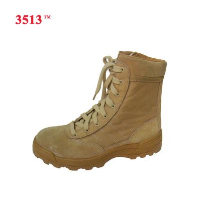 China Anti-smell sand color nubuck leather and canvas army combat desert boots shoes for sale